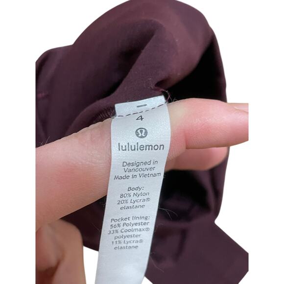 Lululemon Women's 4 Maroon Purple Wunder Train High-Rise Crop 21" Leggings - Picture 3 of 8
